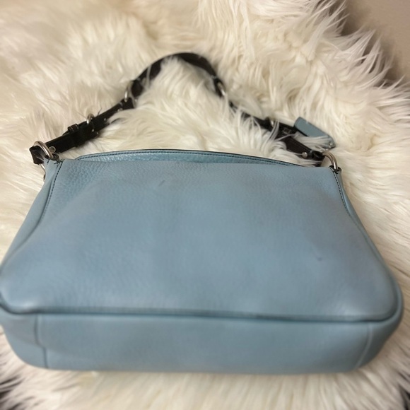 Vintage Coach Light Blue Leather Shoulder Bag.#8A38 - Picture 6 of 12